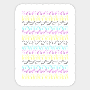 CMYK Unicorn Stripes Sticker